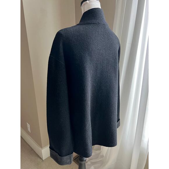 Vintage 90s Lauren Ralph Lauren black worsted wool full zip jacket size XL - Picture 3 of 6